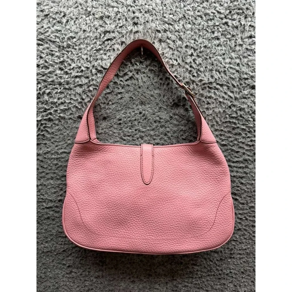 Gucci‎ Women's Pebbled Leather Jackie Small Hobo Medium Shoulder Bag Pink - Picture 2 of 13